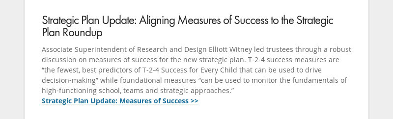 Strategic Plan Update: Aligning Measures of Success to the Strategic Plan Roundup Associate...